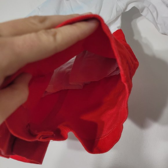 Jack Tar Three Piece Baby Outfit Corduroy Embroidered Train Red Shorts Vintage - Picture 8 of 13